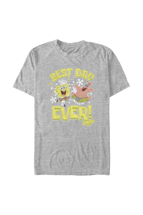 Men's SpongeBob SquarePants Sponge on the Run Best Day Dance Graphic Tee Athletic Heather Medium