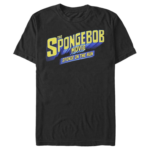 Men's SpongeBob SquarePants Sponge on the Run Classic Logo Graphic Tee Black 3X Large