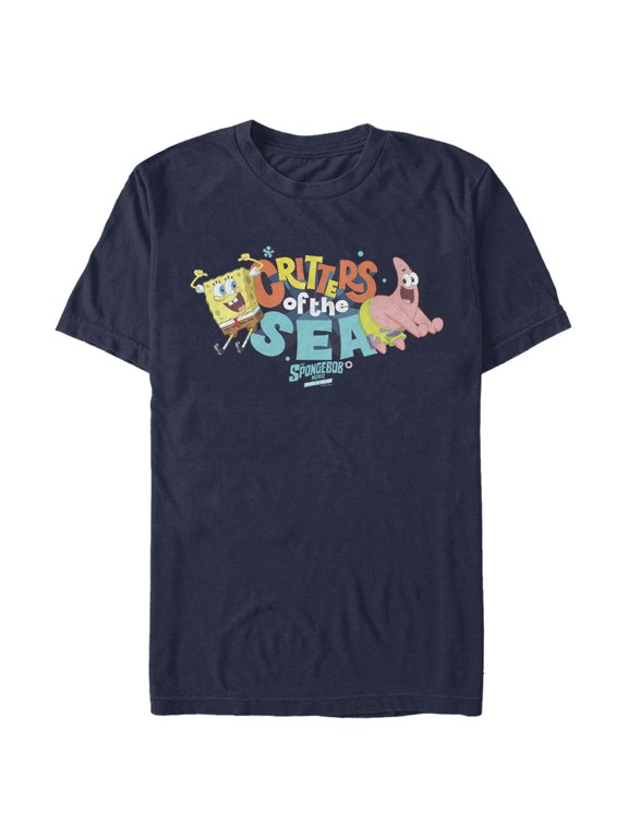 Men's SpongeBob SquarePants Sponge on the Run Critters of the Sea Dance Graphic Tee Navy Blue 2X Large