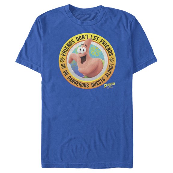 Men's SpongeBob SquarePants Sponge on the Run Patrick Don't Quest Alone  Graphic Tee Royal Blue Medium