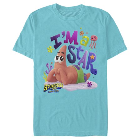 Men's SpongeBob SquarePants Sponge on the Run Patrick is a Star Graphic Tee Tahiti Blue Large