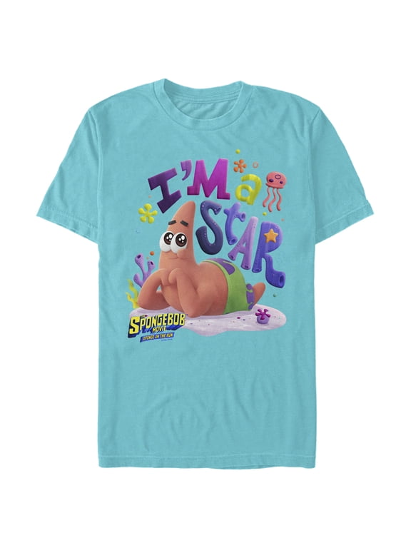 Men's SpongeBob SquarePants Sponge on the Run Patrick is a Star Graphic Tee Tahiti Blue Large