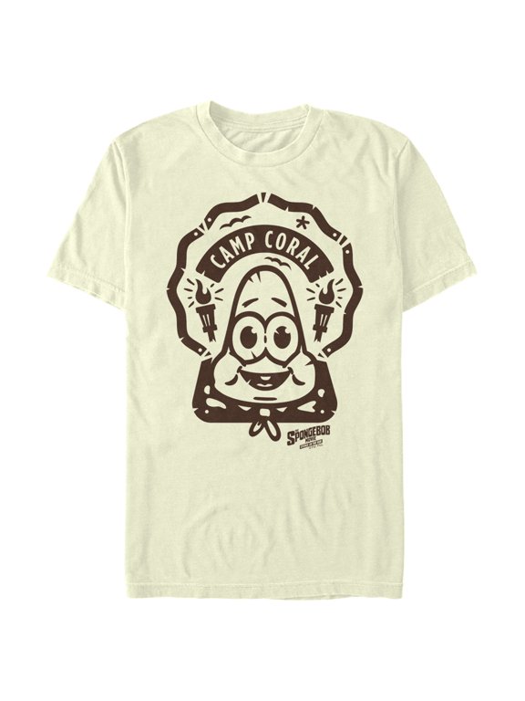 Men's SpongeBob SquarePants Sponge on the Run Young Patrick Patch Graphic Tee Beige Small