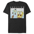 thumbnail image 1 of Men's SpongeBob SquarePants Squidward Adulting is Scary  Graphic Tee Black 1X Big Tall, 1 of 3