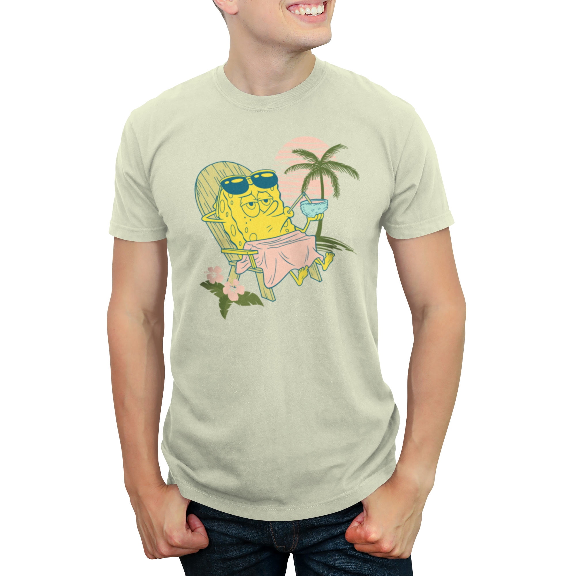 Spongebob Schwammkopf Tshirt Offiziell Lizenziertes Sponge Bob T-Shirt – Happy Face Design Für Herren In S-XXL Herren T-Shirt S-XXL Cartoon
