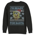 thumbnail image 1 of Men's SpongeBob SquarePants Ugly Christmas Ready Santa  Sweatshirt Black Small, 1 of 3