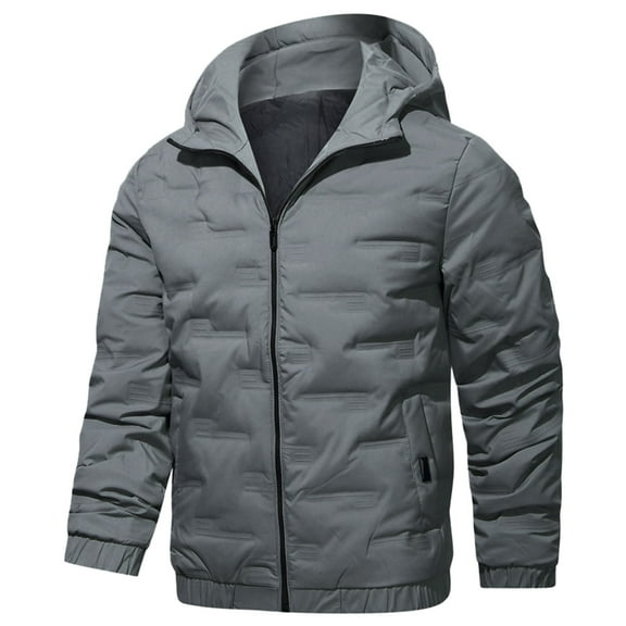 Men's Sport Coats & Blazers Mens Padded Jacket Fall Winter Solid Color Windproof Long Sleeve Puffer Jacket Men f XXL