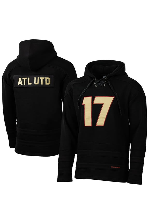 Men's-Sport Design Sweden  Black Atlanta United FC Hat Trick Hockey Pullover Hoodie