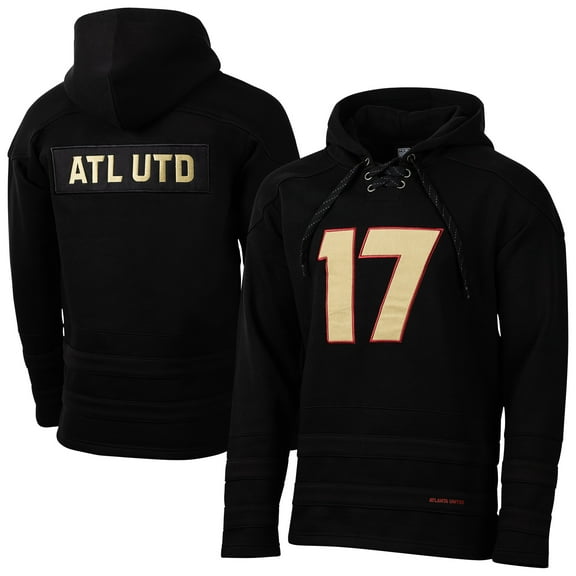 Men's-Sport Design Sweden Black Atlanta United FC Hat Trick Hockey Pullover Hoodie