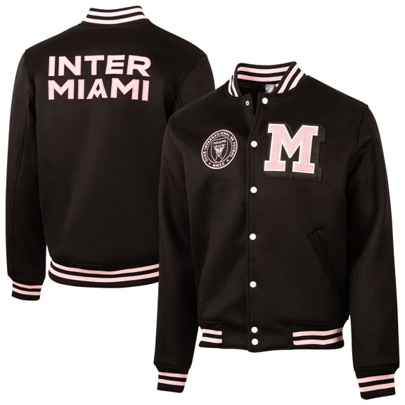 Men's Sport Design Sweden Black Inter Miami CF Varsity Legacy Full-Snap Jacket