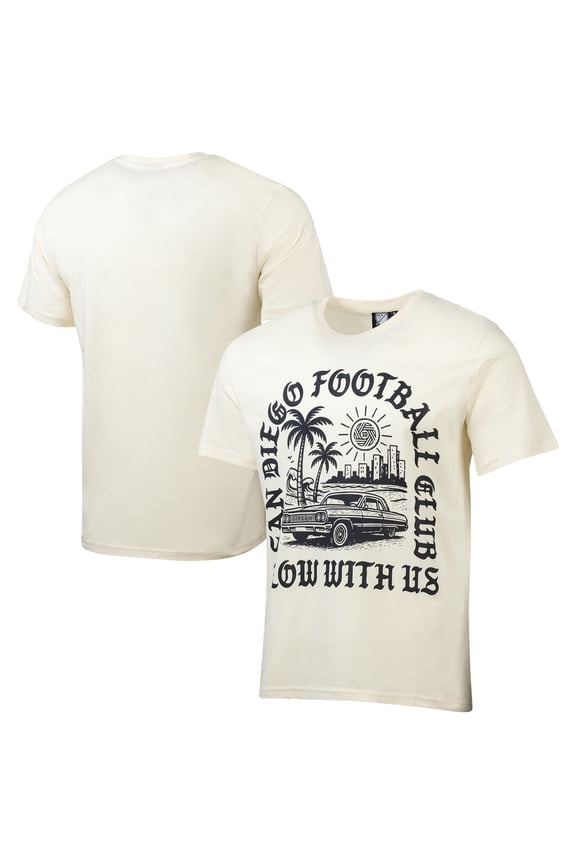 Men's Sport Design Sweden Cream San Diego FC Founders Script Relaxed T-Shirt