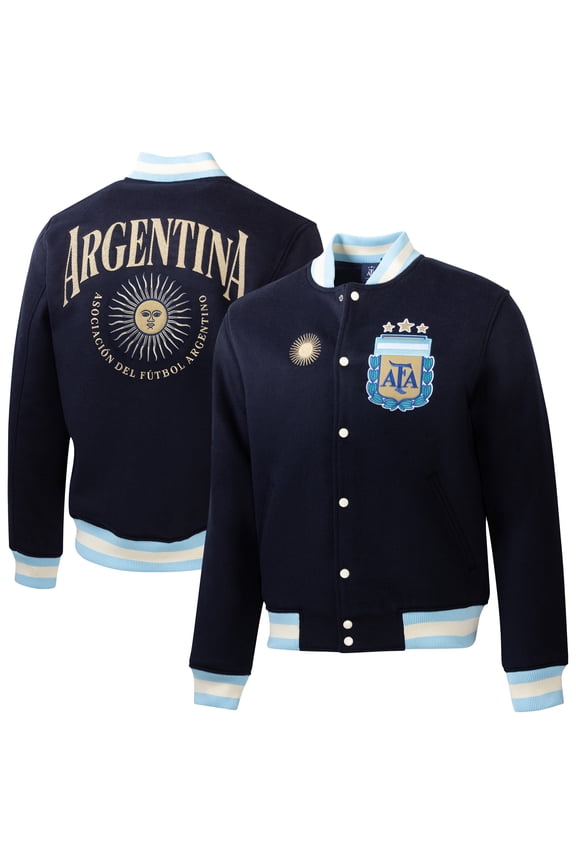 Men's Sport Design Sweden Navy Argentina National Team Legends Full-Snap Varsity Jacket