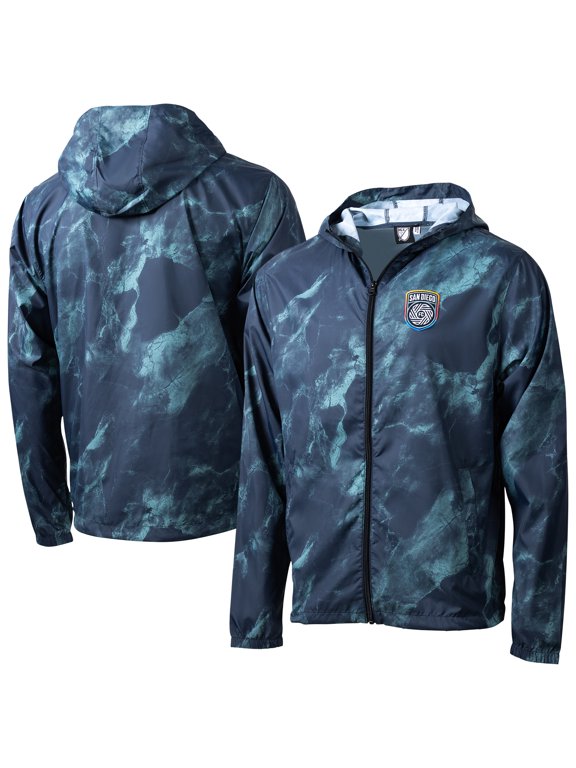 Men's Sport Design Sweden Navy San Diego FC Stoneflow Full-Zip Hooded Windbreaker