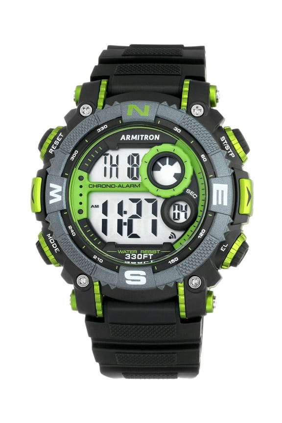 Men's Sport Green Countertop Watch, Resin Band