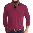 thumbnail image 1 of Men's Sport Shirt, Short Sleeve with Turn-Down Collar and Pocket, Solid Color Casual Wear, Soft Polyester Cotton Spandex Blend Fabric for Outdoor Daily Fashion, 1 of 6