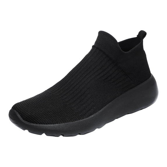 Men's Sport Shoes Comfort Lightweight Sock Shoe Breathable S𝗅ip On Knit Sneakers Cushion Tennis Running Shoes Wide Width Non-S𝗅ip Athlet𝗂c Shoes for Summer and Autumn