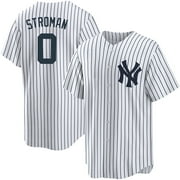 XHYTFW Men's Sport Tops New York Y 0 Stroman White V-Neck Team Player Fans Gift T-Shirt–Small