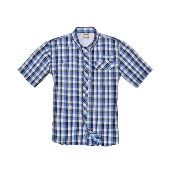 Men's Sport Utility Short-Sleeve Plaid Shirt - BLUE - S