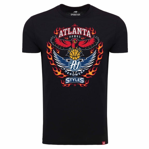Men's Sportiqe Black AJ Styles Atlanta Hawks Tri-Blend T-Shirt