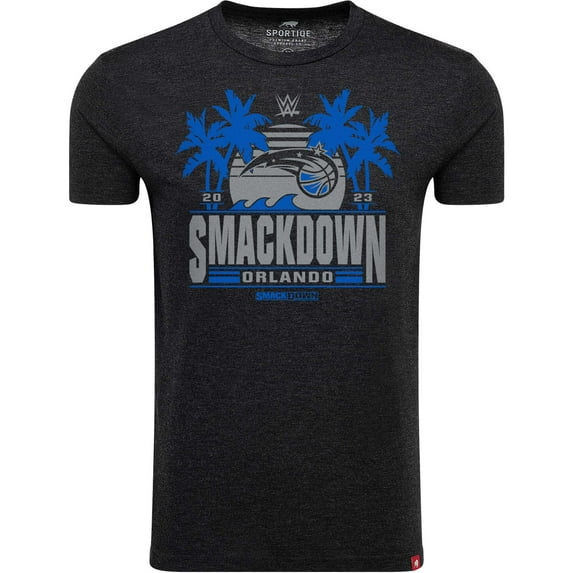 Men's Sportiqe Black SmackDown x Orlando Magic Tri-Blend T-Shirt