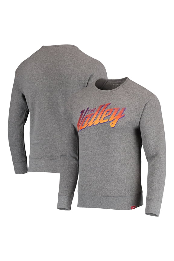 Men's Sportiqe Gray Phoenix Suns Harmon Raglan Tri-Blend Pullover Sweatshirt