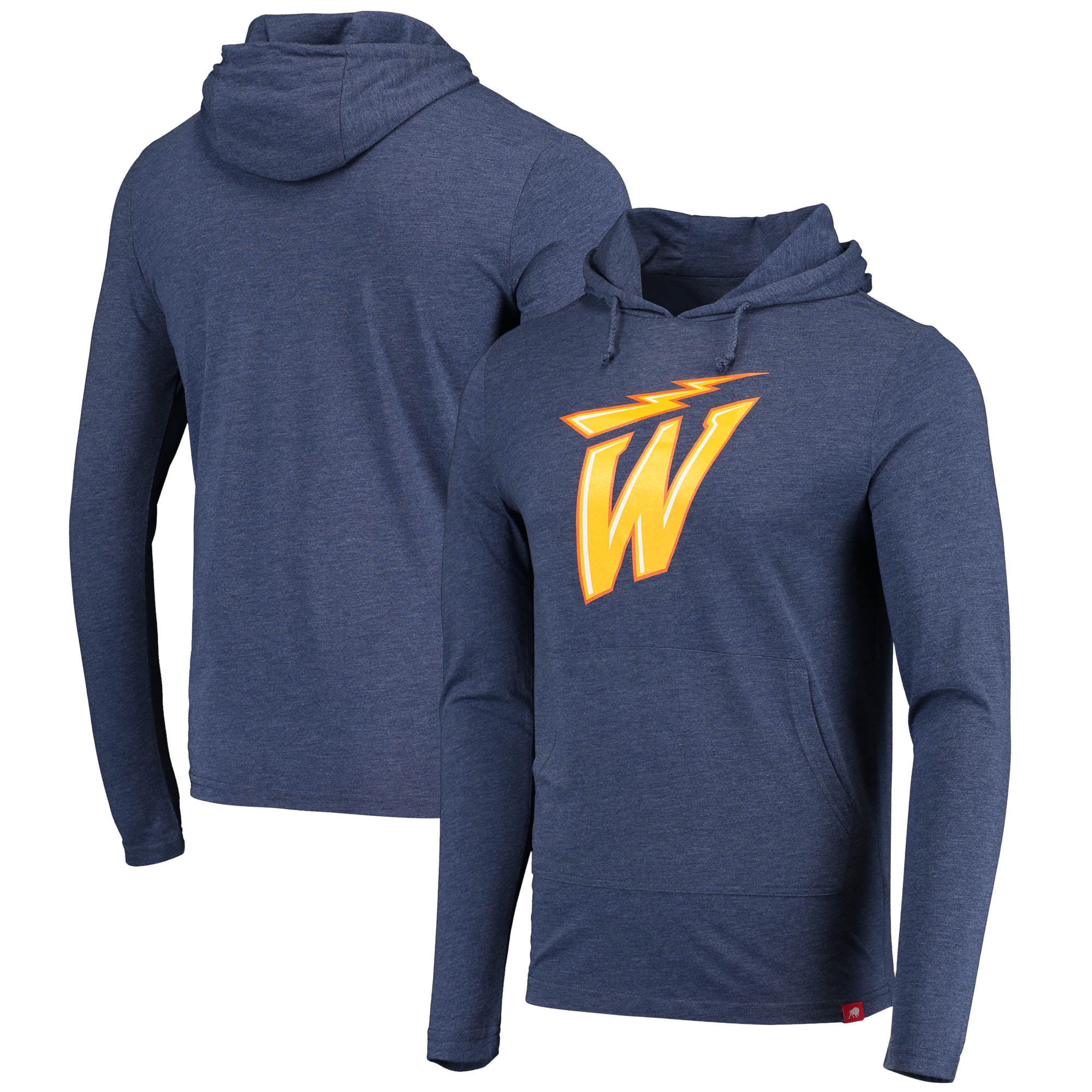 Men's Sportiqe Heathered Navy Golden State Warriors 2020/21 City Edition  Rowan Flying W Tri-Blend Pullover Hoodie 