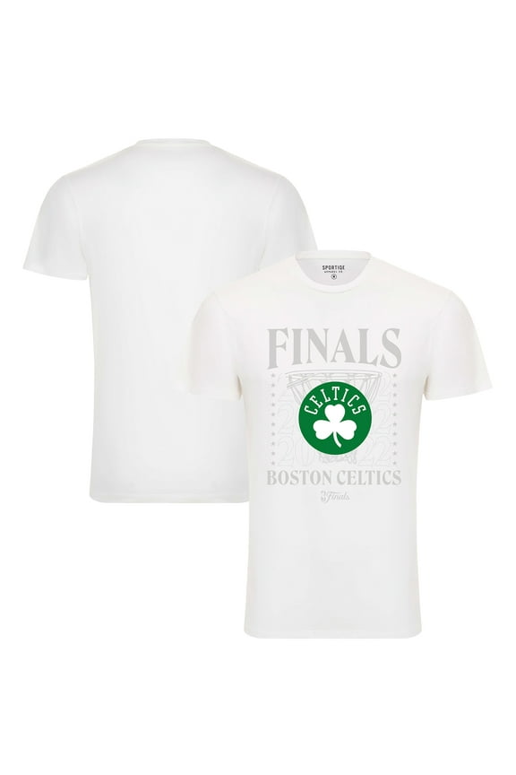 Men's Sportiqe White Boston Celtics 2022 NBA Finals Stacked Hoop Bingham T-Shirt