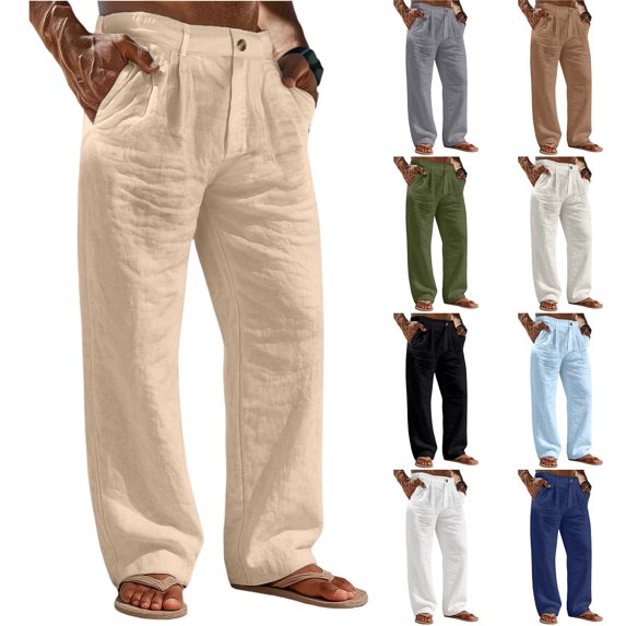 Men's Sports Casual Jogging Trousers, Lightweight Straight Leg Hiking Pants for Outdoor, Gym and Daily Wear,Light Blue,S