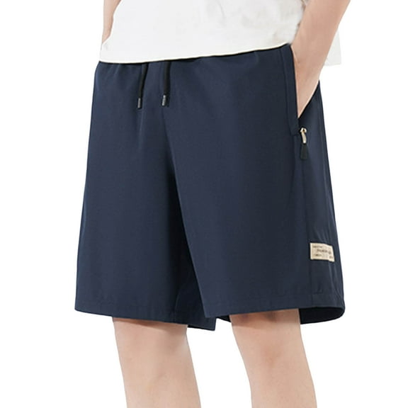 Men's Sports Casual Shorts, Quick Dry Ice Silk Fabric, Functional Pockets, Elastic Waist, Summer Outdoor, M-XXXXL