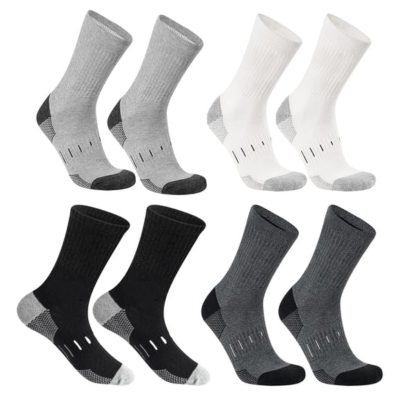 Men's Sports Crews Socks with Cushion Thick Cushiones Athletic Socks for Running Hiking Everyday Sock Casual Ankle Sock