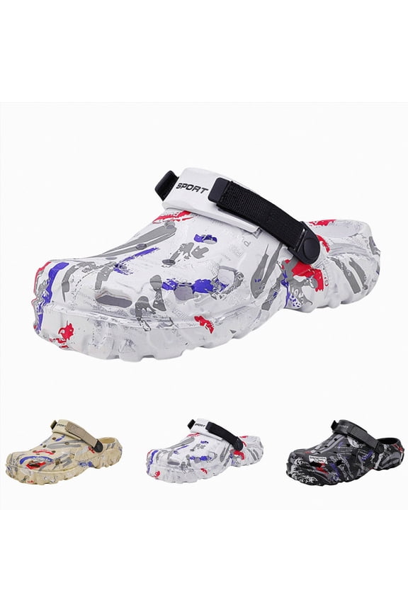 Men’s Sports Garden Clogs Comfortable Non Slip Beach Pool Mules Shoes Lightweight Athletic Outdoor Sandals with Adjustable Back Strap Black Size 9