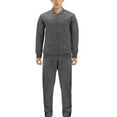 thumbnail image 1 of Men's Sports Gym Fitness Work Out Running Jogging 2 Piece Tracksuit Set (Dark Grey, S), 1 of 3