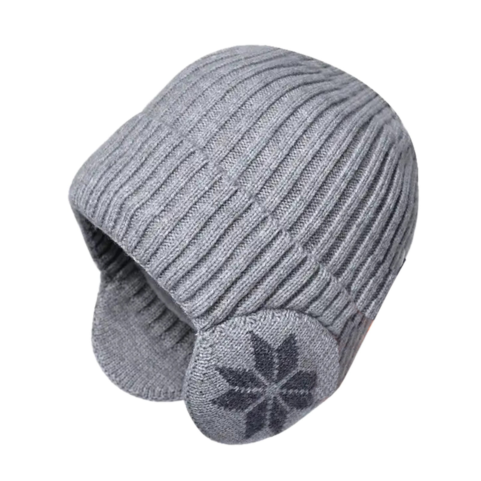 Men's Sports Hats Solid Color Unisex Snow Flake Earmuff Knitted Knitted