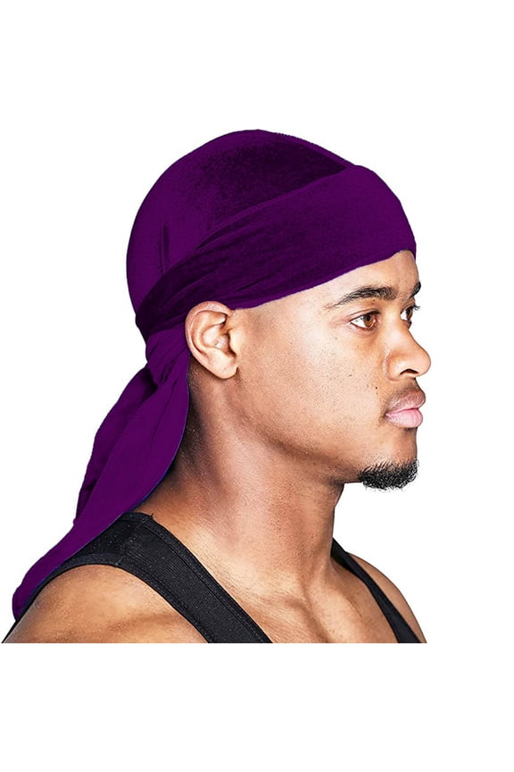 Men's Sports Headband Durag Style Quick Dry Sweat Wicking Workout Headwrap with Tie Back for Gym Running Basketball Training