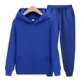 thumbnail image 1 of Men's Sports Hooded Solid Colour Pullover Sweater Set Two Piece Hoodie and Sweatshirt and Sweatpants, 1 of 2