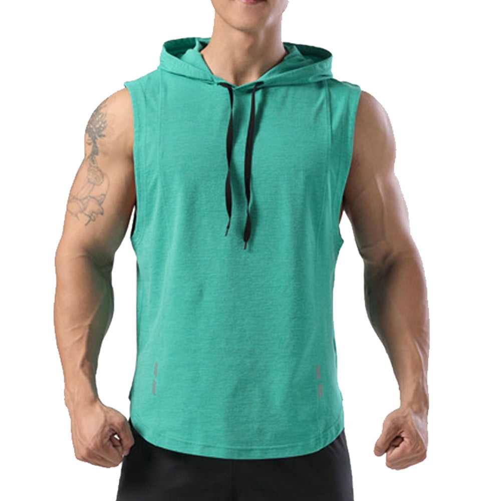 Summer Mens Bodybuilding Hoodies Gym Hooded Short Sleeve Tshirt Fit Quick  Dry Running Tank Top Sports T-Shirts Drawstring Tops - AliExpress