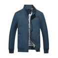 thumbnail image 1 of Men's Sports Jacket Lightweight Windbreaker Outdoor Recreation Coat Slim Fitting Thin Outwear with Zip Pockets Dark Blue M, 1 of 8