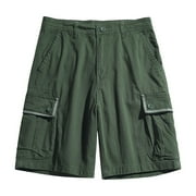 Men's Sports Leisure Multi-Pockets Relaxed Summer Shorts Pants(Army Green,M)