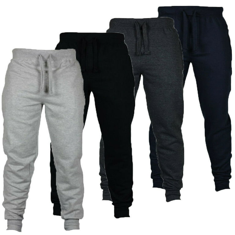 Men Skinny Sweatpants Fit Sports Trousers Bottoms Slim Gym Workout