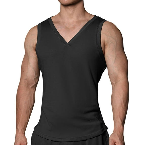 Men's Sports Quick - Drying V Neck Sleeveless Undershirt - Breathable for Running and Fitness