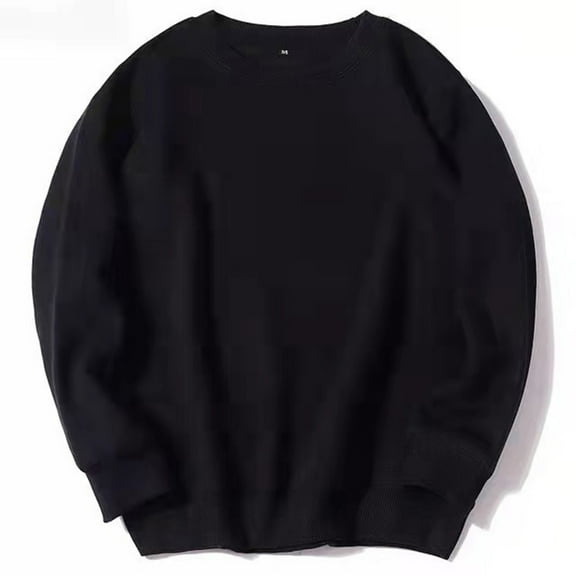 Men's Sports Round Collar Pullover Sweatshirt Long Sleeve Solid Hoodie Clearance