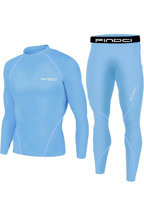 Men's Sports Running Set Compression Shirt + Pants Skin-Tight Long Sleeves Quick Dry Fitness Tracksuit Gym Yoga Suits