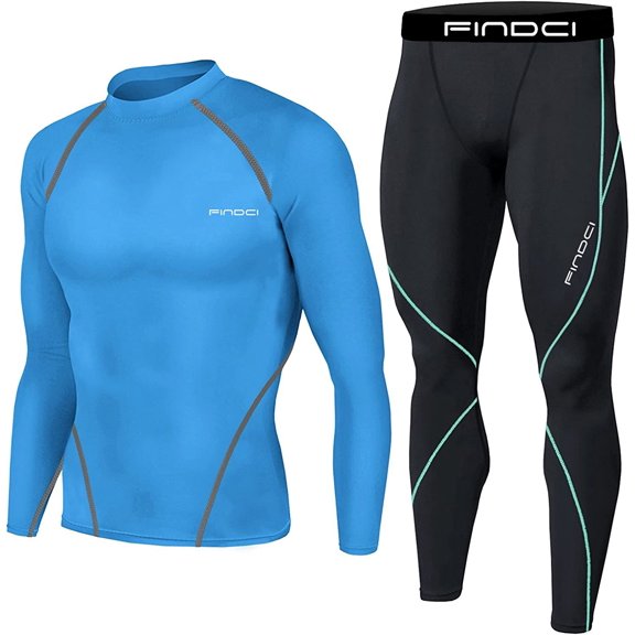 Men's Sports Running Set Compression Shirt + Pants Skin-Tight Long Sleeves Quick Dry Fitness Tracksuit Gym Yoga Suits