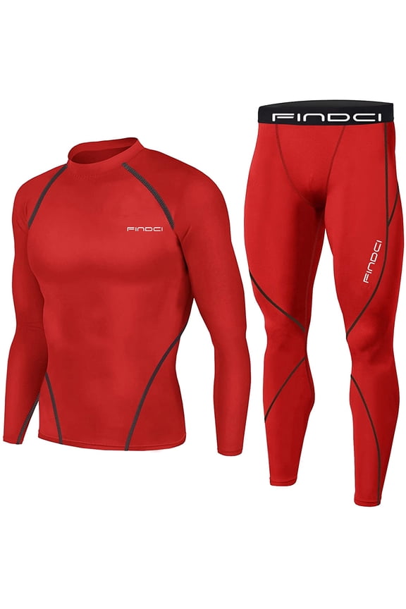 Men's Sports Running Set Compression Shirt + Pants Skin-Tight Long Sleeves Quick Dry Fitness Tracksuit Gym Yoga Suits