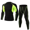 thumbnail image 1 of Men's Sports Running Set Workout Suits Compression Shirt Pants Top Long Sleeve Sports Tight Base Layer Quick Dry Tracksuit, 1 of 2