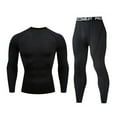 thumbnail image 1 of Men's Sports Running Workout Set Compression Shirt Pants Top Long Sleeve Sports Tight Base Layer Quick Dry, 1 of 2