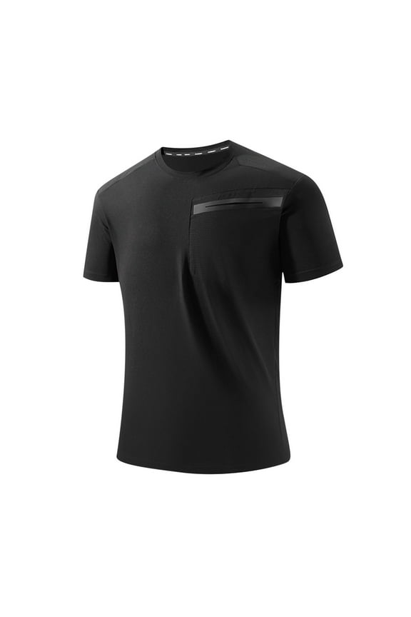 Men's Sports Seamless Henley Shirt Short Sleeve Casual Shirt Summer Ice Silk Men's Breathable Shirt