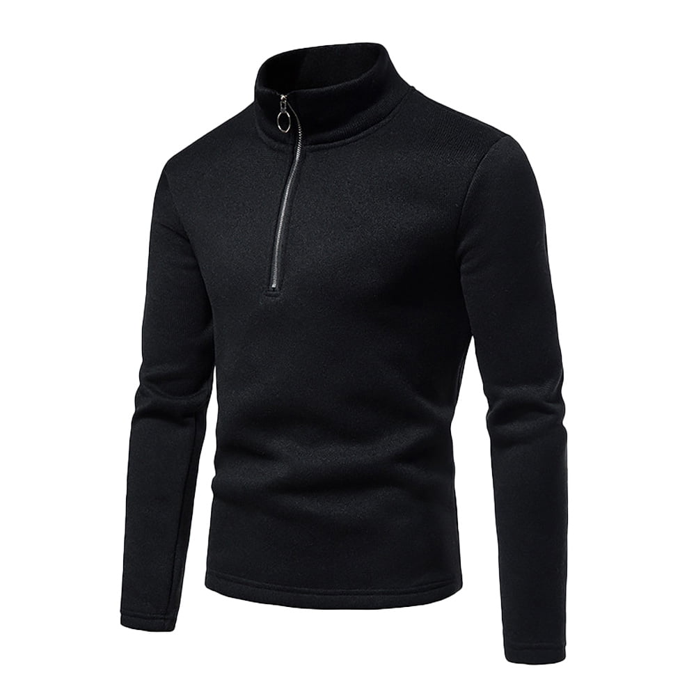 Men's Sports Shirts 1/4 Zip Long Sleeve Fleece Lined Running Workout