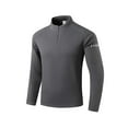 thumbnail image 1 of Men's Sports Shirts Long Sleeve Stand Collar 1/4 Zipper Solid Color Pullover Stretchy Tops Warm Thermal Workout Fitness (4XL, Dark Gray), 1 of 6