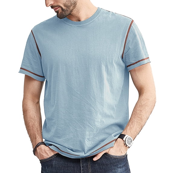 Men's Sports Shirts Men's Short-sleeved Stand Collar Bottom Shirt Slimming T-shirt Fashion Casual Solid Slimming Top Short-sleeved Casual Sports Daily Top Blouse